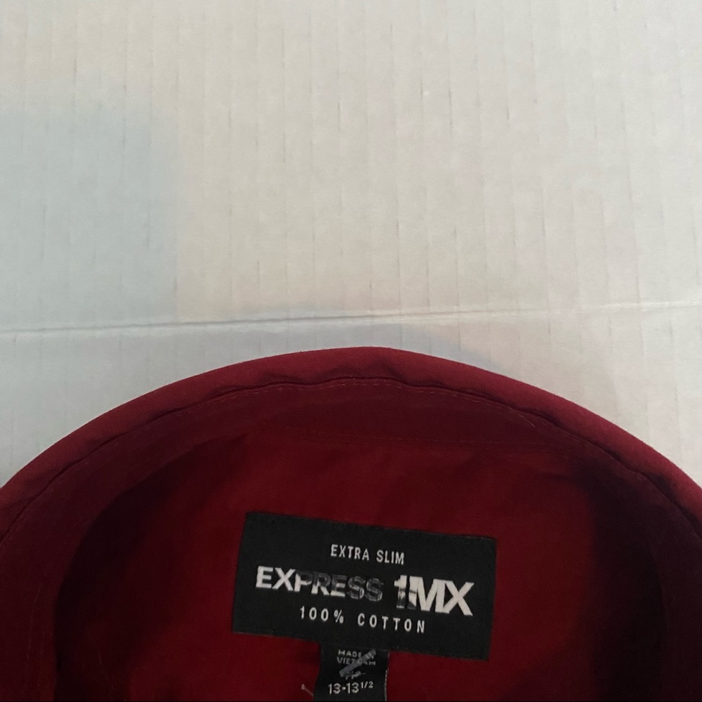 Express Maroon Long-Sleeve Button Down